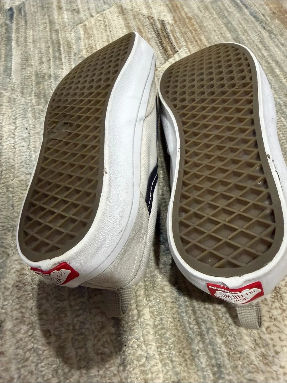 Vans Low-Top Sneakers in Light Cream with Black Accent
